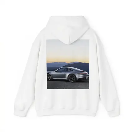 Porsche 911 Silver Coupe Mountain Sunset