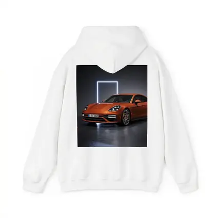 Porsche Panamera Orange Studio Dark Background
