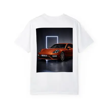 Porsche Panamera Orange Studio Dark Background