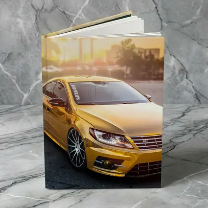Gold Chrome Volkswagen CC Sunset Parking Lot