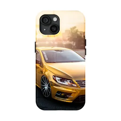 Gold Chrome Volkswagen CC Sunset Parking Lot