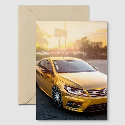 Gold Chrome Volkswagen CC Sunset Parking Lot