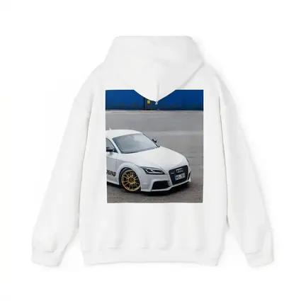 Audi TT RS White Coupe Industrial Background