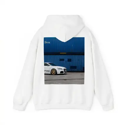 Audi TT White Coupe Blue Shipping Containers