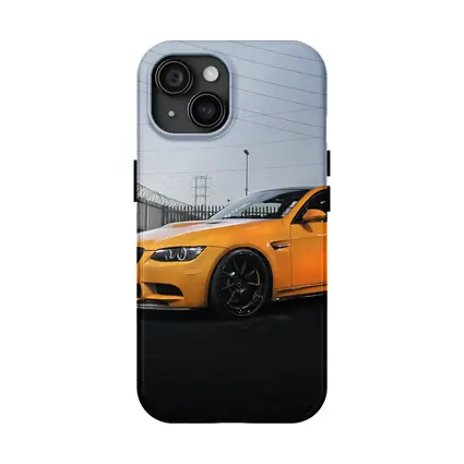 BMW M3 Yellow Coupe Urban Industrial Setting