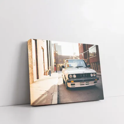 BMW E30 White Classic Car City Alley