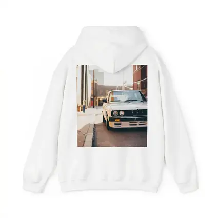 BMW E30 White Classic Car City Alley