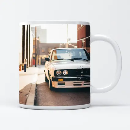 BMW E30 White Classic Car City Alley