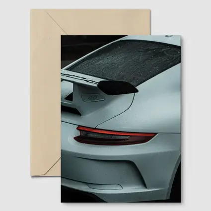 Porsche GT3 Rear Spoiler Rainy Dark Scene