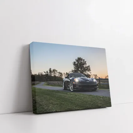 Black Chevrolet Corvette ZR1 Rural Dusk