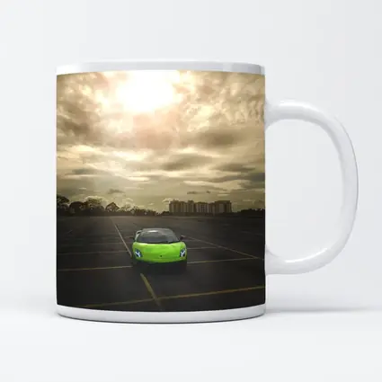 Lamborghini Gallardo Green Empty Parking Lot