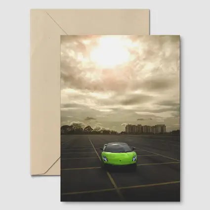 Lamborghini Gallardo Green Empty Parking Lot
