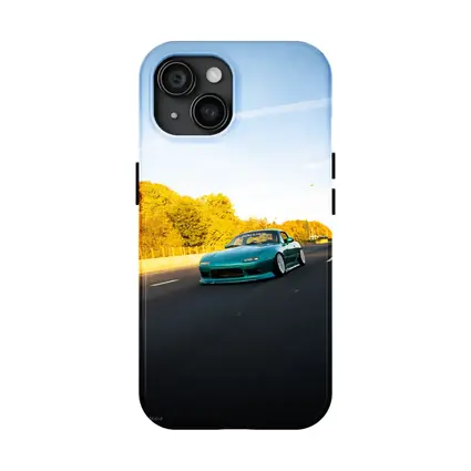 Mazda RX-7 Teal Street Highway Golden Hour