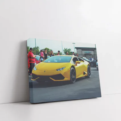 Yellow Lamborghini Huracan at Car Show