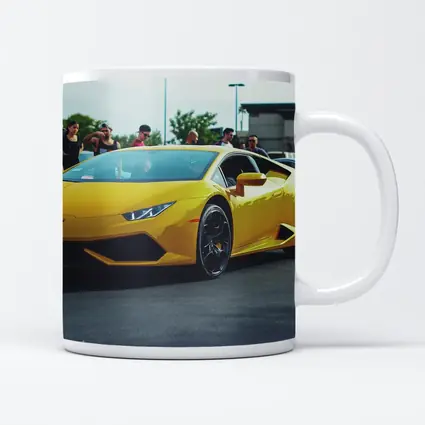Yellow Lamborghini Huracan at Car Show