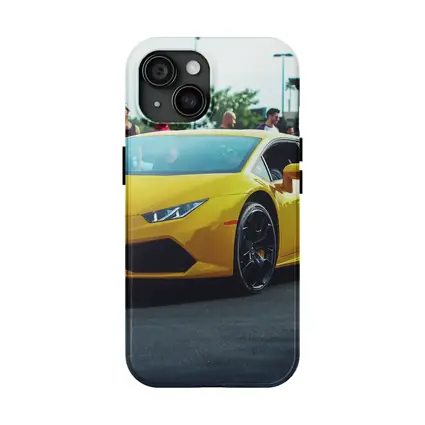 Yellow Lamborghini Huracan at Car Show