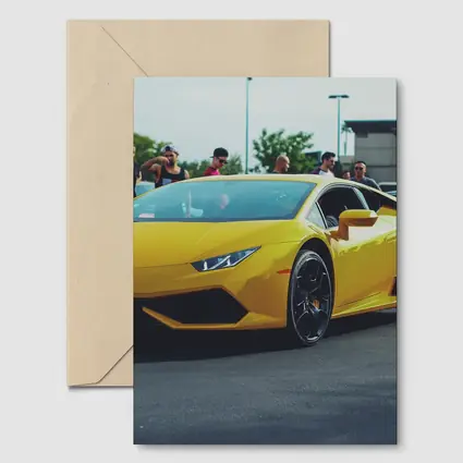 Yellow Lamborghini Huracan at Car Show