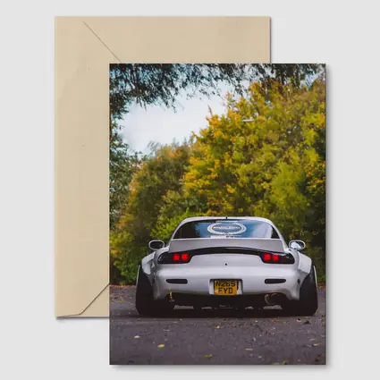 Mazda RX7 Rear View Forest Road