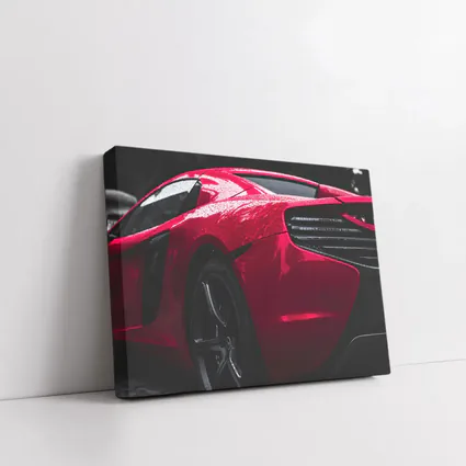 Red McLaren 650S Wet Dark Background