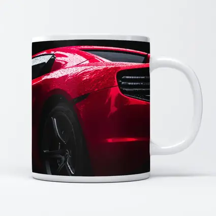 Red McLaren 650S Wet Dark Background