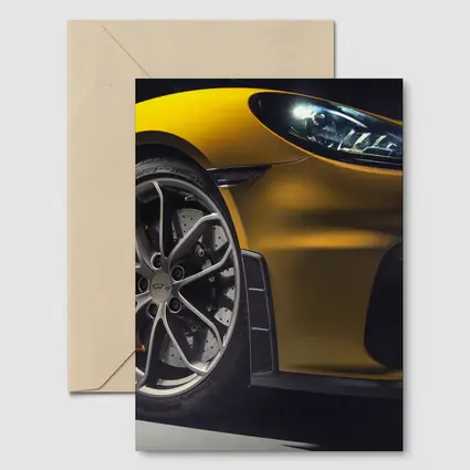 Porsche Cayman GT4 Yellow Studio Shot