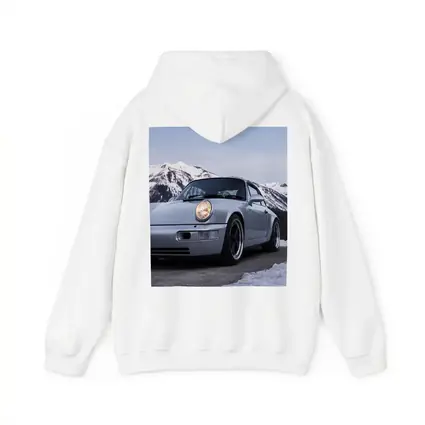 Porsche 911 Classic Silver Winter Mountain Scene