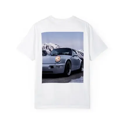Porsche 911 Classic Silver Winter Mountain Scene