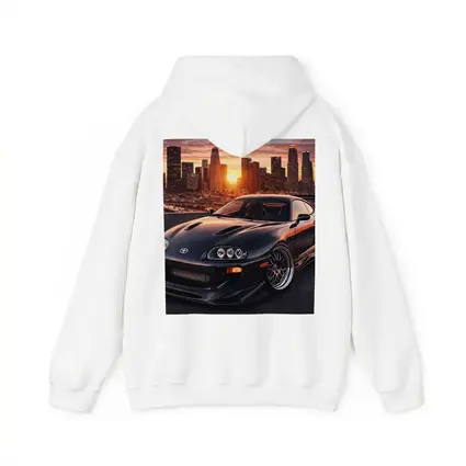 Toyota Supra Black Sports Car City Sunset
