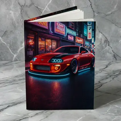 Toyota Supra Red Neon City Night Street