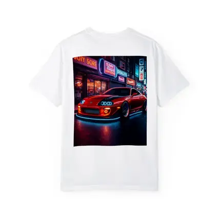 Toyota Supra Red Neon City Night Street
