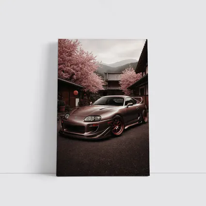 Toyota Supra Cherry Blossom Japanese Courtyard