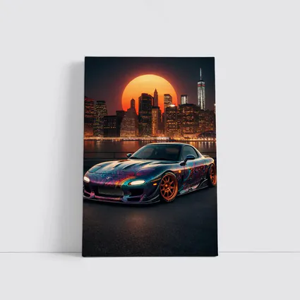 Mazda RX7 Custom Paint City Night Skyline