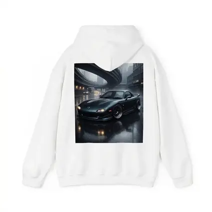 Mazda RX7 Wet City Street Rainy Night