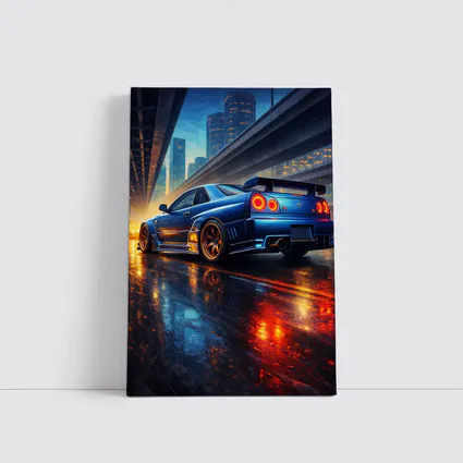 Nissan Skyline GT R City Night Rain