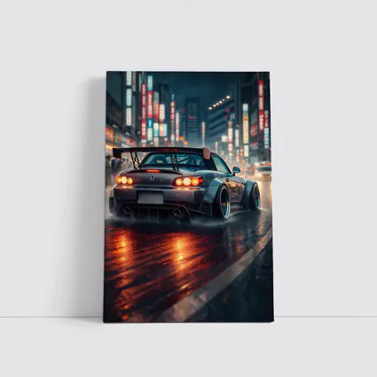 Honda S2000 Rainy City Street Night