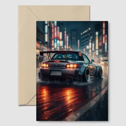 Honda S2000 Rainy City Street Night