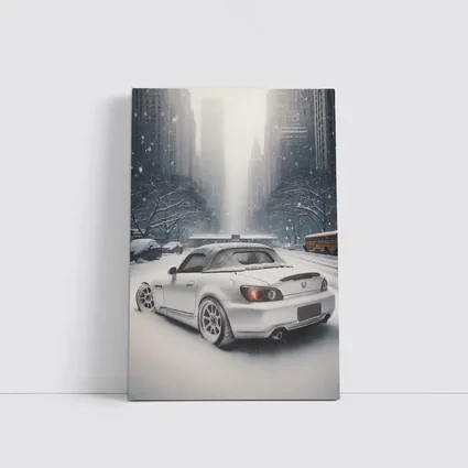 Honda S2000 Parked on Snowy City Street