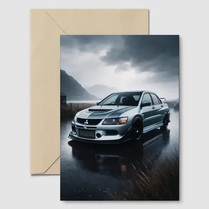 Mitsubishi Lancer Evolution Rainy Day Drive