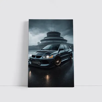 Mitsubishi Lancer Evolution Rainy Dark Skies