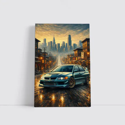 Mitsubishi Lancer Evolution City Street Scene