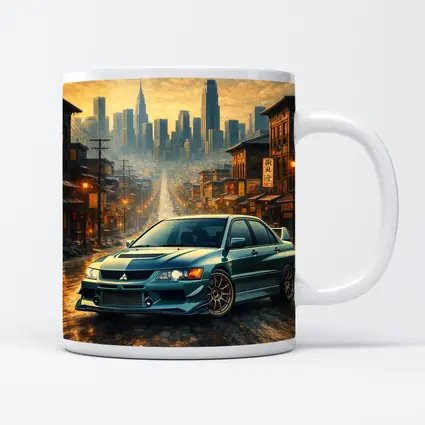 Mitsubishi Lancer Evolution City Street Scene