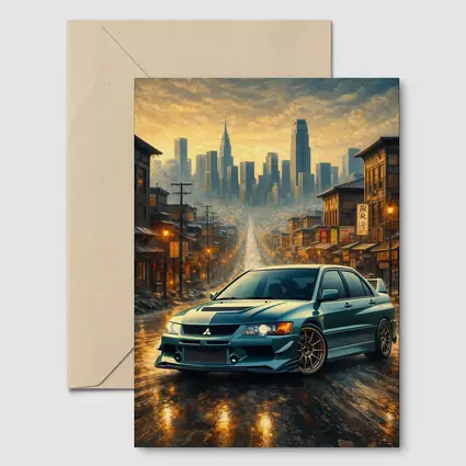 Mitsubishi Lancer Evolution City Street Scene