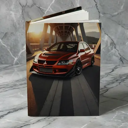 Mitsubishi Lancer Evolution Red On Bridge