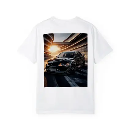 Mitsubishi Lancer Evolution Black Track Sunset
