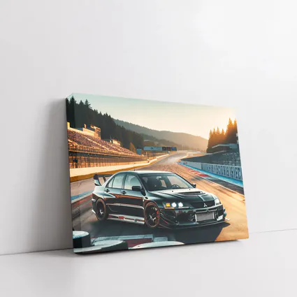 Mitsubishi Lancer Evolution Black Race Track