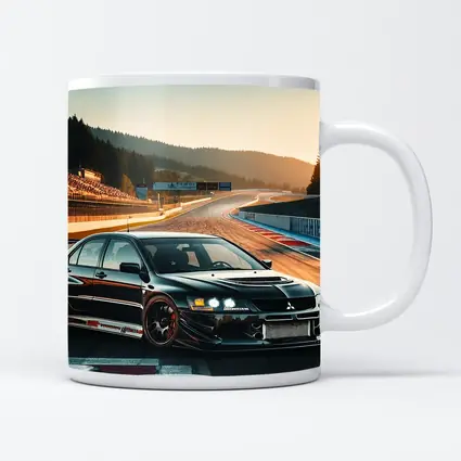 Mitsubishi Lancer Evolution Black Race Track