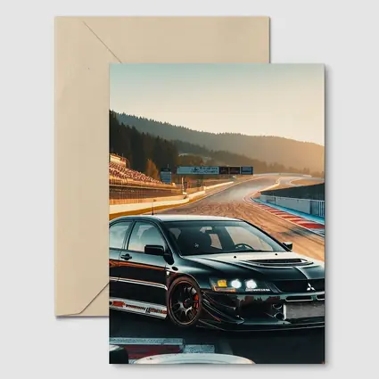 Mitsubishi Lancer Evolution Black Race Track