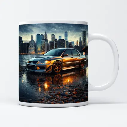 Mitsubishi Lancer Evolution Rainy City Night