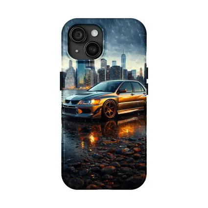 Mitsubishi Lancer Evolution Rainy City Night