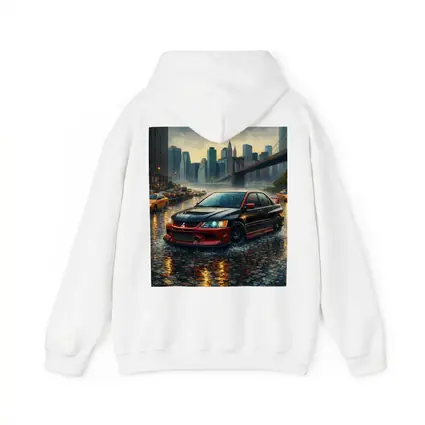 Mitsubishi Lancer Evolution Rainy City Street